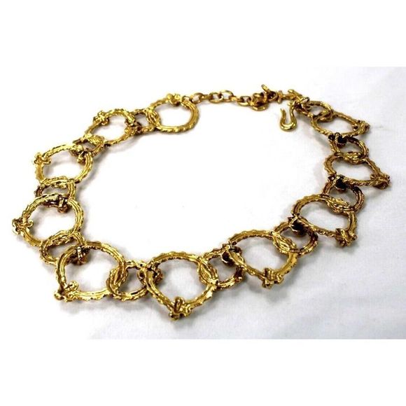 Vintage Nautical Theme Anchor Gold Tone Necklace GKJL approx 19.5" Long - Picture 2 of 8